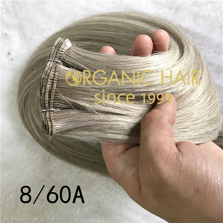 Hand tied weft full cuticle intact and double drawn color8/60A   C97